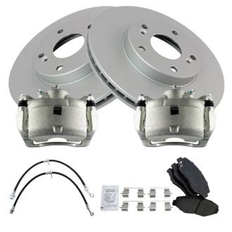TRQ® - Front Disc Brake Kit with Ceramic Pads, Calipers and Hoses