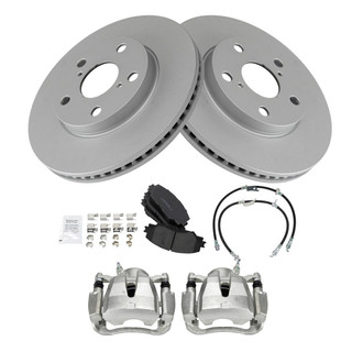 TRQ® - Front Disc Brake Kit with Ceramic Pads, Calipers and Hoses