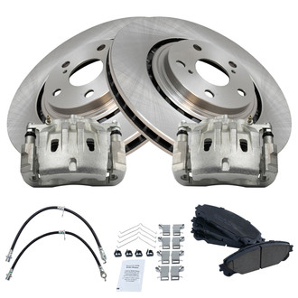 TRQ® - Disc Brake Kit with Ceramic Pads, Calipers and Hoses