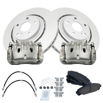 TRQ® - Front Disc Brake Kit with Ceramic Pads, Calipers and Hoses