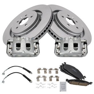 TRQ® - Front Disc Brake Kit with Ceramic Pads, Calipers and Hoses