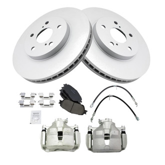 TRQ® - Front Disc Brake Kit with Ceramic Pads, Calipers and Hoses