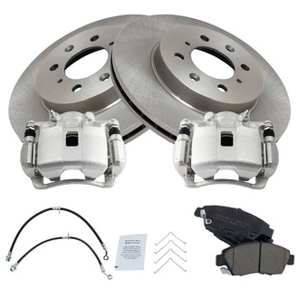 TRQ® - Front Disc Brake Kit with Ceramic Pads, Calipers and Hoses