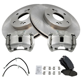 TRQ® - Front Disc Brake Kit with Ceramic Pads, Calipers and Hoses