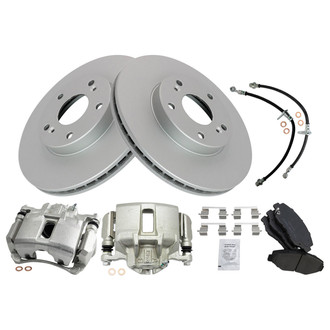 TRQ® - Front Disc Brake Kit with Ceramic Pads, Calipers and Hoses
