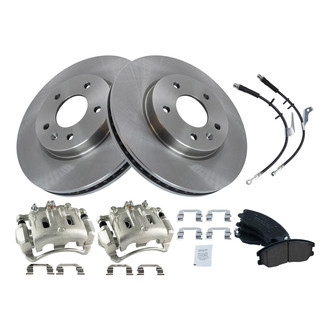 TRQ® - Disc Brake Kit with Ceramic Pads, Calipers and Hoses