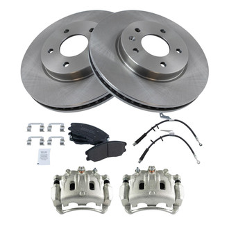 TRQ® - Disc Brake Kit with Semi-Metallic Pads, Calipers and Hoses