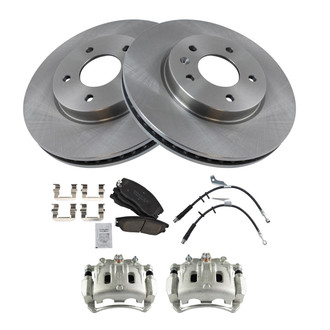 TRQ® - Front Disc Brake Kit with Ceramic Pads, Calipers and Hoses