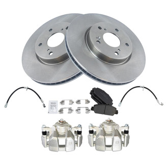 TRQ® - Front Disc Brake Kit with Ceramic Pads, Calipers and Hoses