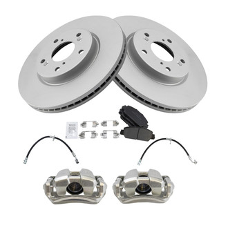 TRQ® - Front Disc Brake Kit with Ceramic Pads, Calipers and Hoses