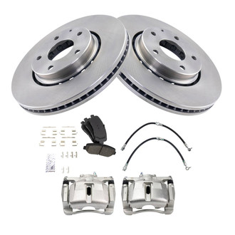 TRQ® - Front Disc Brake Kit with Ceramic Pads, Calipers and Hoses