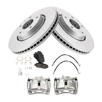 TRQ® - Front Disc Brake Kit with Ceramic Pads, Calipers and Hoses