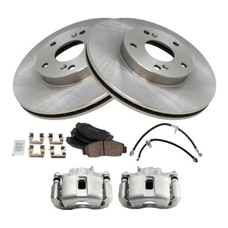 TRQ® - Front Disc Brake Kit with Ceramic Pads, Calipers and Hoses
