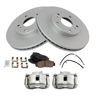 TRQ® - Front Disc Brake Kit with Ceramic Pads, Calipers and Hoses