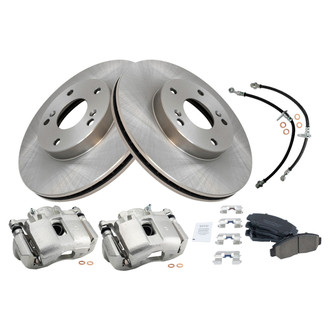 TRQ® - Front Disc Brake Kit with Ceramic Pads, Calipers and Hoses