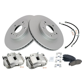 TRQ® - Front Disc Brake Kit with Ceramic Pads, Calipers and Hoses