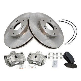 TRQ® - Front Disc Brake Kit with Ceramic Pads, Calipers and Hoses