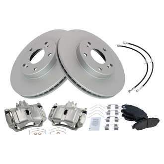 TRQ® - Front Disc Brake Kit with Ceramic Pads, Calipers and Hoses
