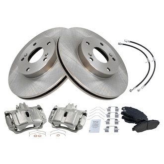 TRQ® - Front Disc Brake Kit with Ceramic Pads, Calipers and Hoses