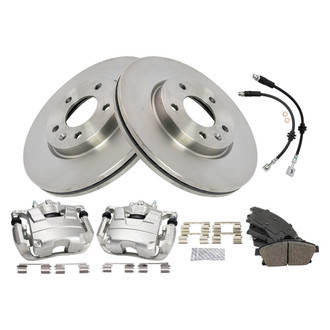 TRQ® - Front Disc Brake Kit with Ceramic Pads, Calipers and Hoses