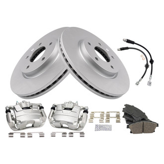 TRQ® - Front Disc Brake Kit with Ceramic Pads, Calipers and Hoses