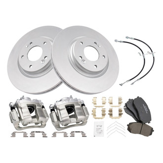 TRQ® - Front Disc Brake Kit with Ceramic Pads, Calipers and Hoses