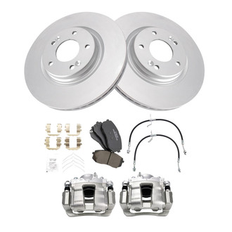 TRQ® - Front Disc Brake Kit with Ceramic Pads, Calipers and Hoses