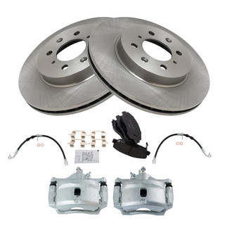 TRQ® - Front Disc Brake Kit with Ceramic Pads, Calipers and Hoses