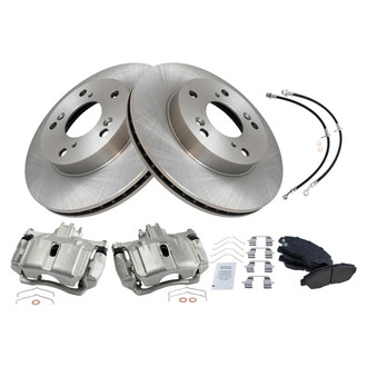 TRQ® - Front Disc Brake Kit with Ceramic Pads, Calipers and Hoses