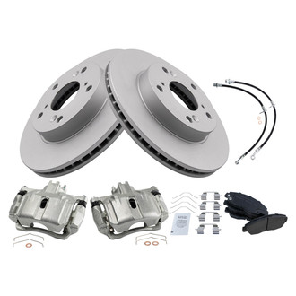 TRQ® - Front Disc Brake Kit with Ceramic Pads, Calipers and Hoses