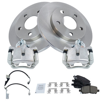 TRQ® - Rear Disc Brake Kit with Ceramic Pads, Calipers and Hoses