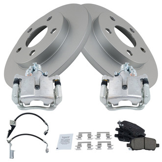 TRQ® - Rear Disc Brake Kit with Ceramic Pads, Calipers and Hoses