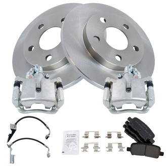 TRQ® - Rear Disc Brake Kit with Semi-Metallic Pads, Calipers and Hoses