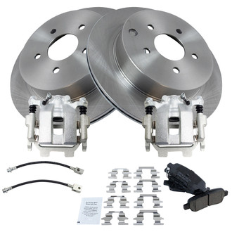 TRQ® - Rear Disc Brake Kit with Ceramic Pads, Calipers and Hoses
