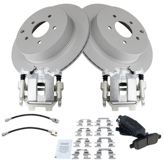 TRQ® - Rear Disc Brake Kit with Ceramic Pads, Calipers and Hoses