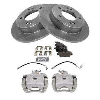 TRQ® - Rear Disc Brake Kit with Ceramic Pads, Calipers and Hoses