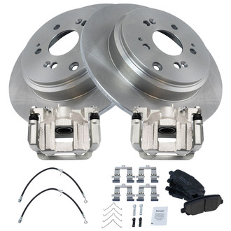 TRQ® - Rear Disc Brake Kit with Ceramic Pads, Calipers and Hoses