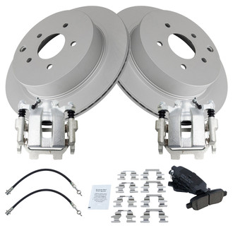 TRQ® - Rear Disc Brake Kit with Ceramic Pads, Calipers and Hoses