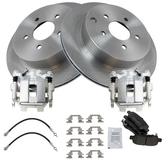 TRQ® - Disc Brake Kit with Semi-Metallic Pads, Calipers and Hoses