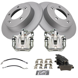 TRQ® - Rear Disc Brake Kit with Ceramic Pads, Calipers and Hoses