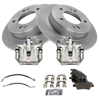 TRQ® - Rear Disc Brake Kit with Ceramic Pads, Calipers and Hoses