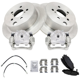TRQ® - Disc Brake Kit with Ceramic Pads, Calipers and Hoses