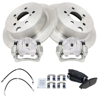 TRQ® - Disc Brake Kit with Semi-Metallic Pads, Calipers and Hoses