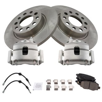 TRQ® - Rear Disc Brake Kit with Ceramic Pads, Calipers and Hoses