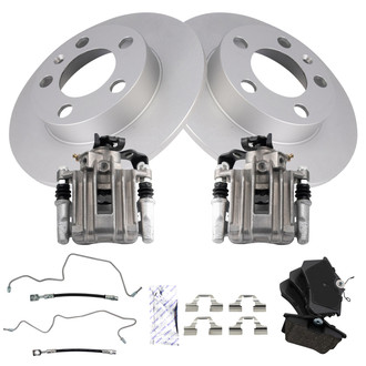 TRQ® - Disc Brake Kit with Ceramic Pads, Calipers and Hoses