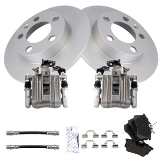 TRQ® - Rear Disc Brake Kit with Ceramic Pads, Calipers and Hoses