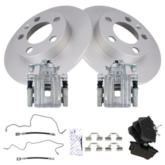 TRQ® - Rear Disc Brake Kit with Ceramic Pads, Calipers and Hoses