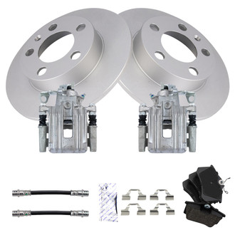 TRQ® - Rear Disc Brake Kit with Ceramic Pads, Calipers and Hoses