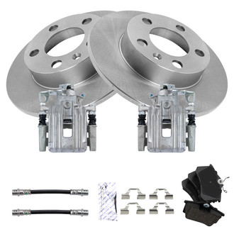 TRQ® - Rear Disc Brake Kit with Ceramic Pads, Calipers and Hoses