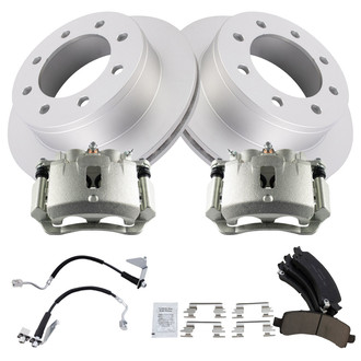 TRQ® - Rear Disc Brake Kit with Ceramic Pads, Calipers and Hoses